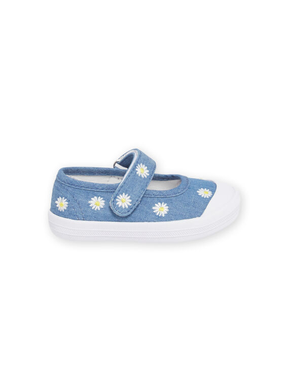 Baby girl denim embroidered pumps NITOILDAISY / 22KK3792D17P269