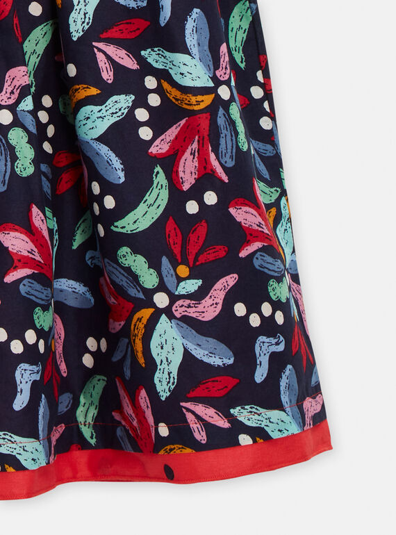 Girl's blue and red reversible dress with scalloped back TACLUROB1 / 24S901O1ROBC211