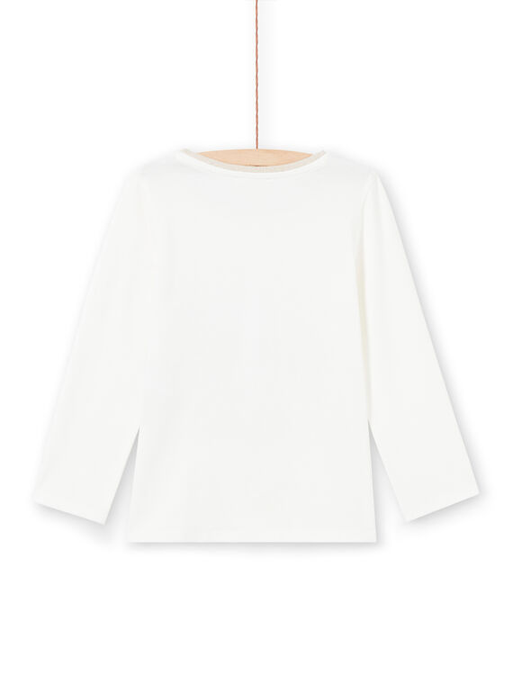 Girl's yellow and ecru t-shirt MATUTEE3 / 21W901K1TML001