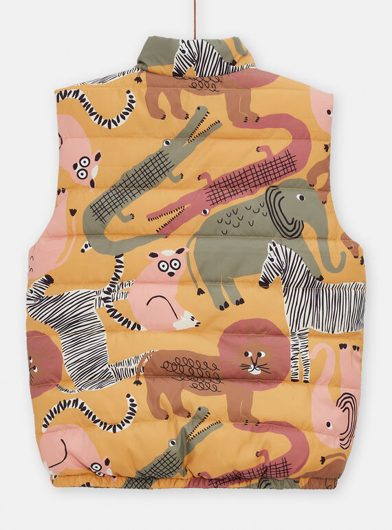 Boy's reversible khaki sleeveless down jacket TOGRODOU2EX / 24S902P2BLOB106