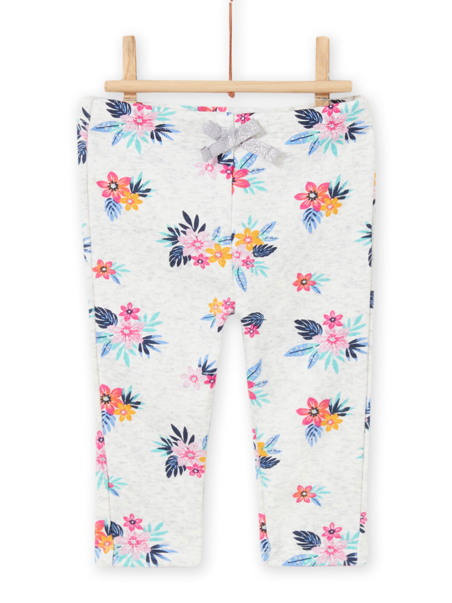 Baby girl grey floral print jogging suit