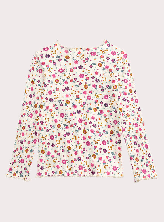  Floral printed T-shirt for girls  VAJOUTEE1 / 24W901J4TML001