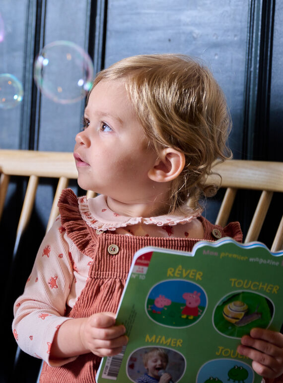 Pale pink fox print T-shirt SICOUBRA1 / 23WG09L1BRA009