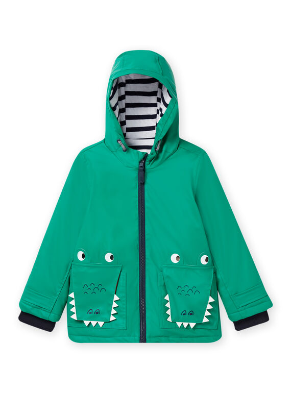 Green raincoat with crocodile pattern child boy NOGROIMP1 / 22S902D1IMPG623