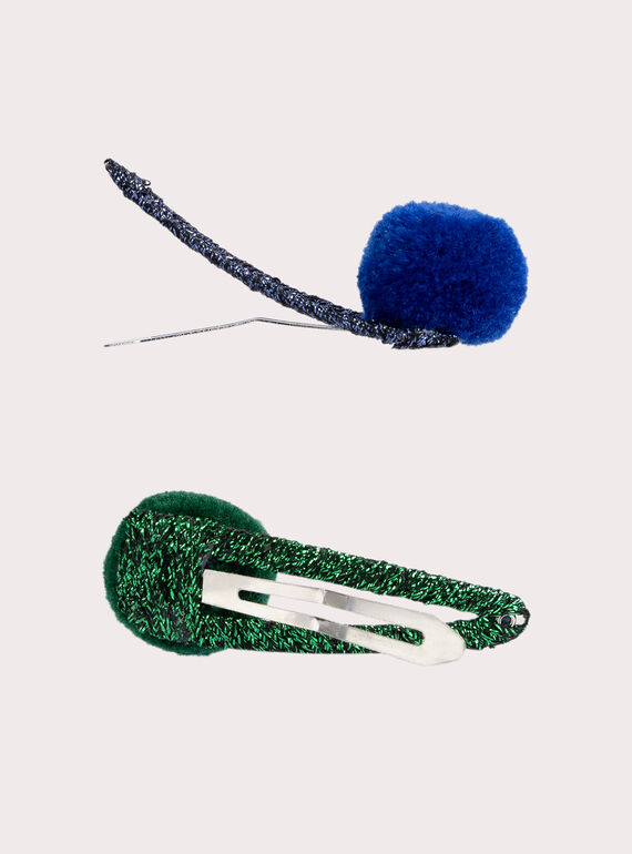  Set of 4 pompom strips for girls  VYAJOCLIP3 / 24WI01L4BRT060