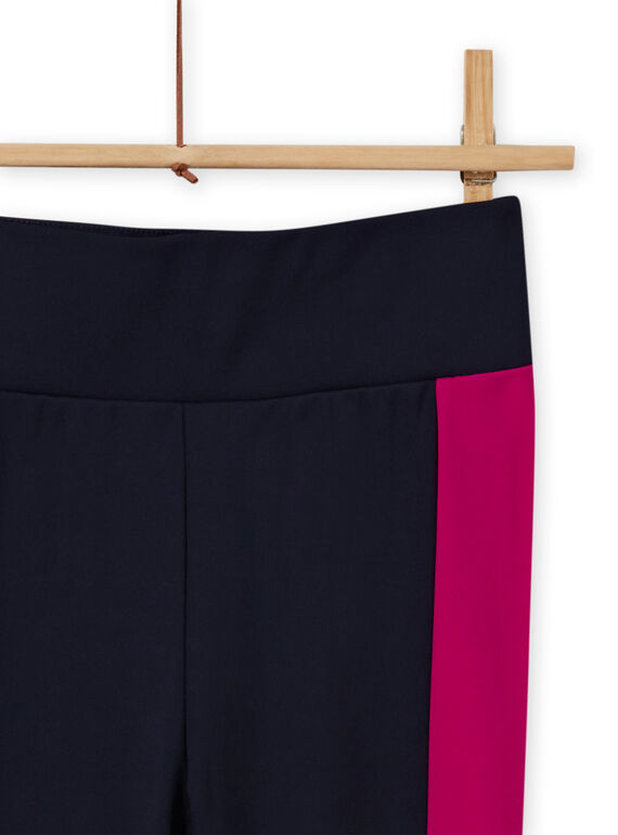 Girl's navy blue floral print legging MAJOBAJOG4 / 21W90119PANC205