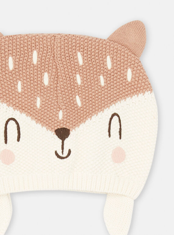 Off-white and brown hat, soft and warm, mixed SOU2BON / 23WF4221BONA001