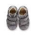 Grey glitter leather and leopard print sneakers