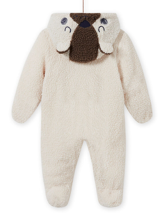 Baby boy's ecru sherpa bear jumpsuit MUGROPIL / 21WG1061PIL001