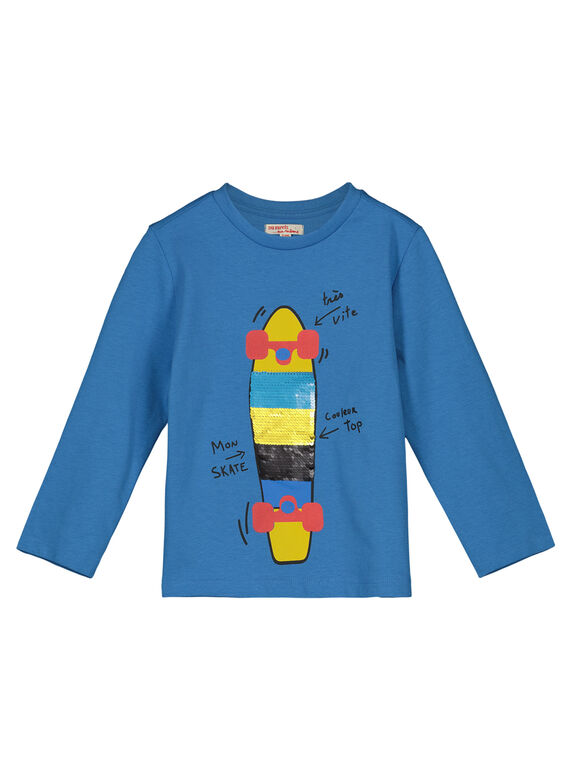 Boys' skateboard print T-shirt GOBLETEE2 / 19W90291TMLC232
