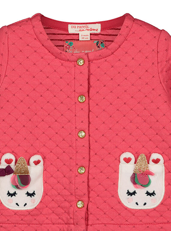 Baby girls' quilted cardigan GIVECAR / 19WG0921CARD318