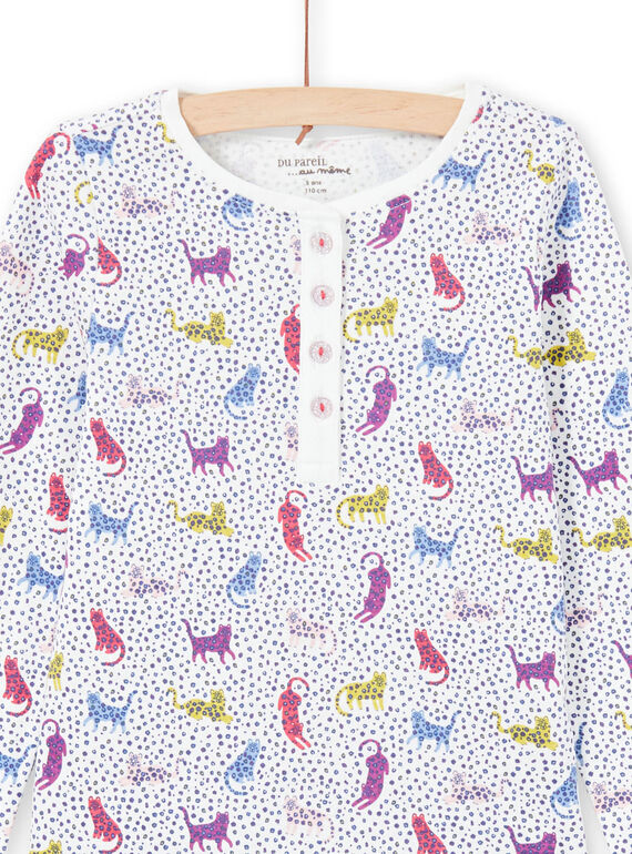 Girl's pyjama with polka dots and leopard print MEFAPYJPAN / 21WH1134PYJ001