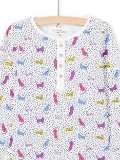 Girl's pyjama with polka dots and leopard print MEFAPYJPAN / 21WH1134PYJ001