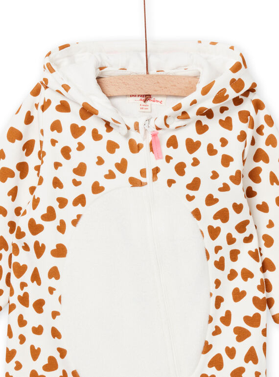 Baby girl's ecru giraffe animation oversyjama NEFISURGIR / 22SH13E1SPY001