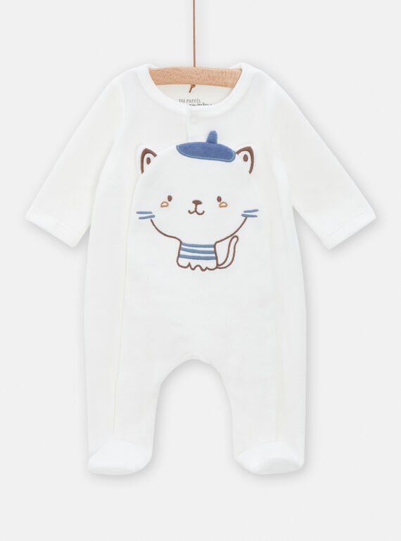 Off-white cat print romper with beret for baby boy TOU1GRE7 / 24SF04H3GREA001
