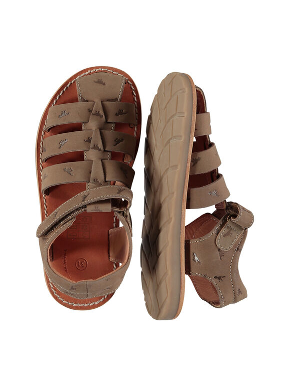 Boys' smart leather sandals FGSANDINO2 / 19SK36C2D0E803