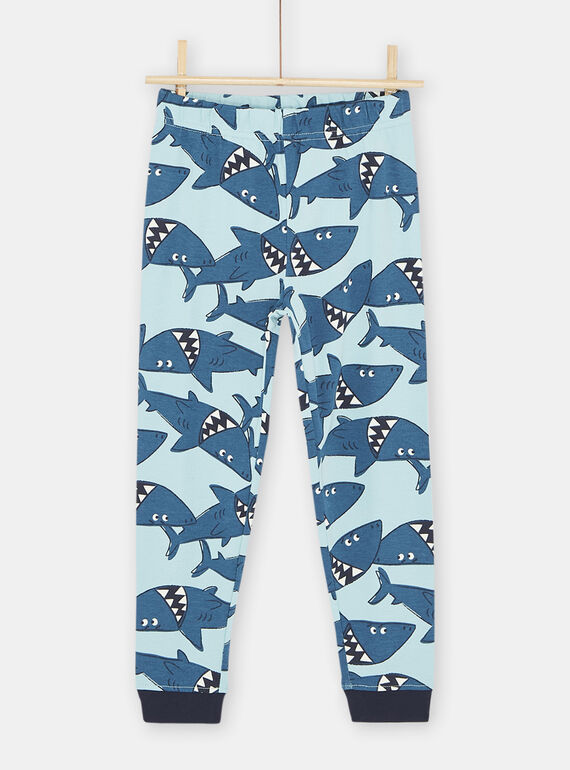 Boy's sandy pyjamas with shark print SEGOPYJREQ / 23WH1236PYJ808