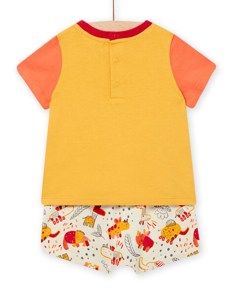 Baby boy yellow T-shirt and shorts set NUFLAENS / 22SG10R1ENS104