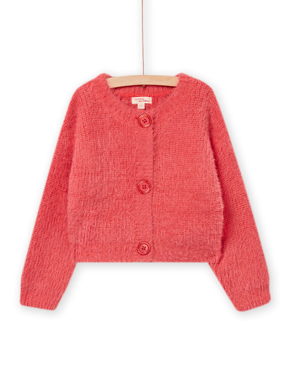 Spicy orange knitted cardigan child girl NAVICAR / 22S901M1CAR409