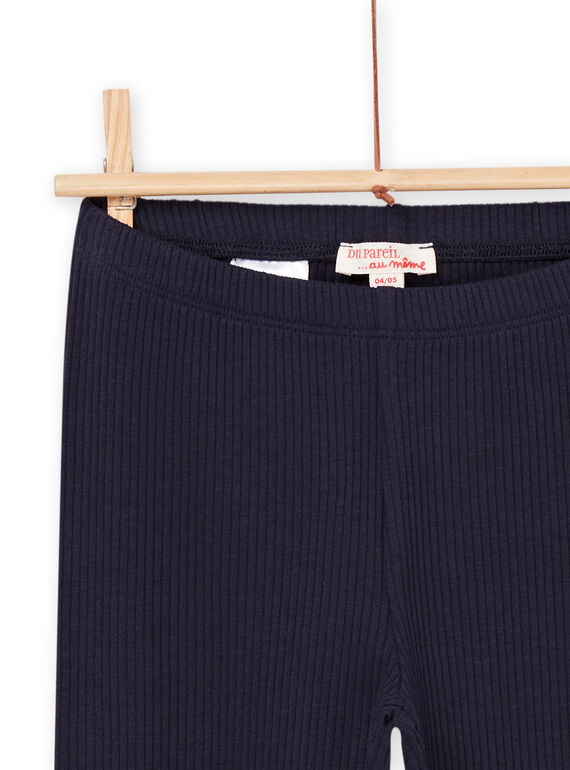 Navy blue ribbed legging PYAJOLEG5 / 22WI01D2CAL070