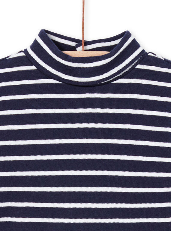 Baby boy navy blue striped long sleeve undershirt MUJOSOUP2 / 21WG10N1SPL070