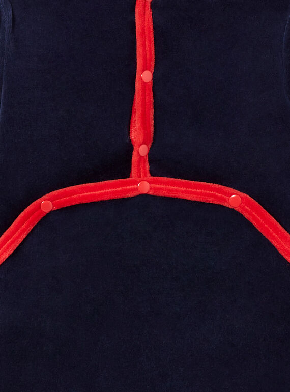 Navy blue velvet sleep suit for boys with space motifs LEGAGRESPA / 21SH1452GRE713
