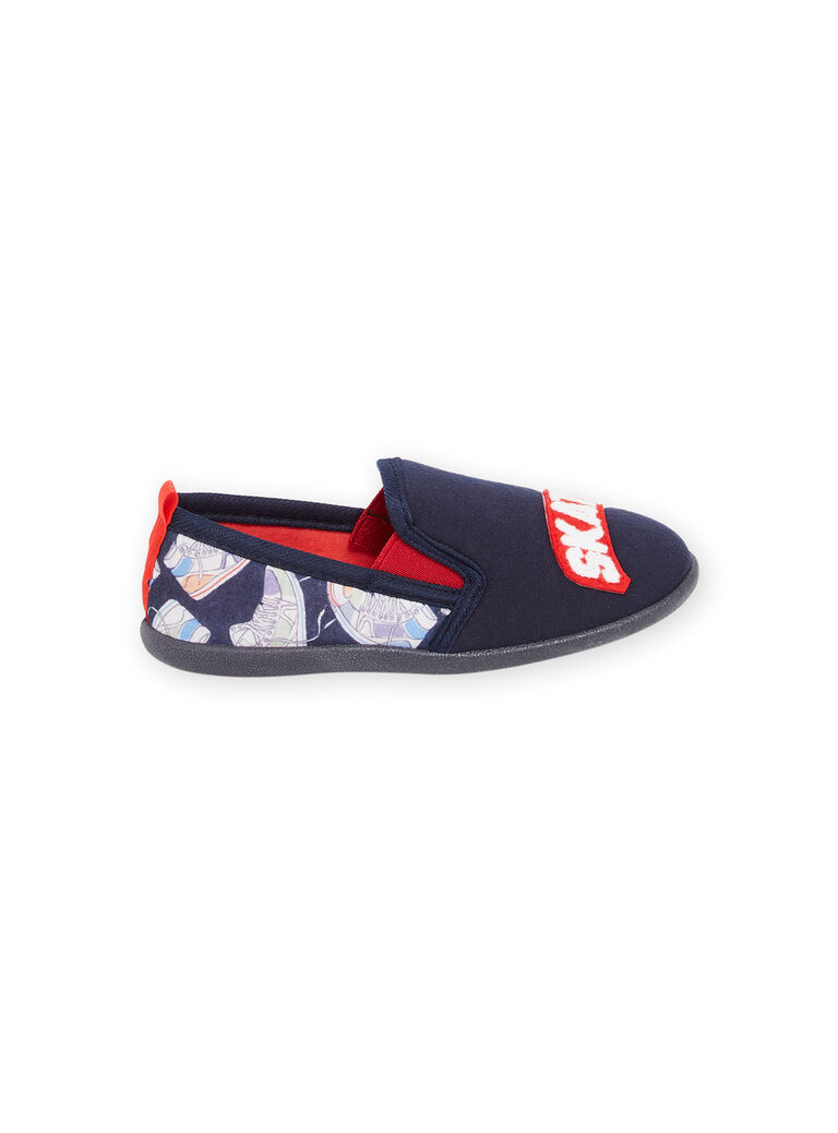 Navy blue slippers with skateboard and lettering print ROPANTSKATER / 23KK3641D0B070