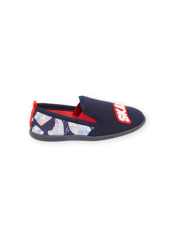 Navy blue slippers with skateboard and lettering print ROPANTSKATER / 23KK3641D0B070
