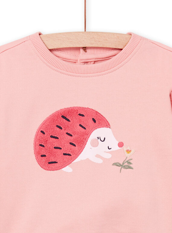 Pink hedgehog sweatshirt PIRHUSWE / 22WG09Q1SWE303