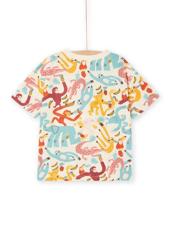 White cream T-shirt with wild animal print ROSUMTI3 / 23S902Y4TMCA002