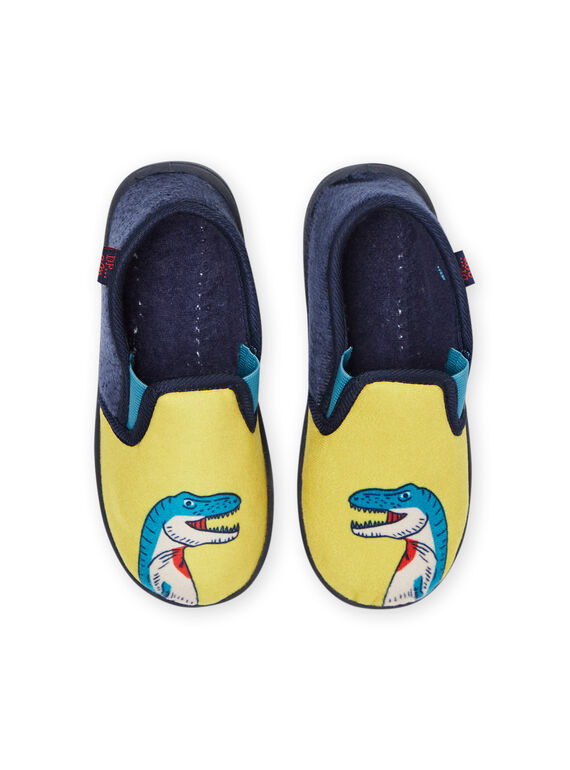 Child boy's yellow and midnight blue dinosaur slippers NOPANTDINO / 22KK3623D0B010