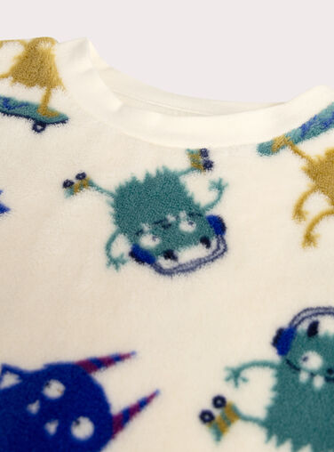 Ecru fleece pajamas for boys  VEGOPYJBOA1 / 24WH1294PYJ001