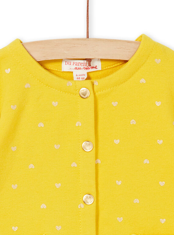 Yellow and gold vest with baby girl hearts print LIJOCAR2 / 21SG0943CAR106