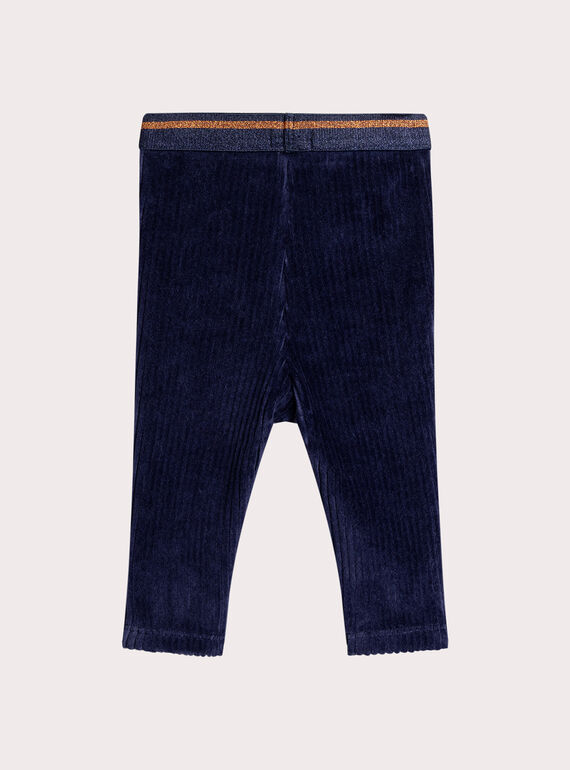 Midnight blue velvet pants for baby girl  VIROPAN2 / 24WG09P2PAN070