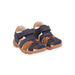 Navy blue leather sandals