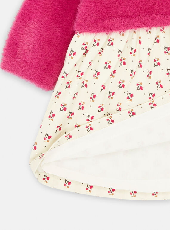 Pink and white floral dress SILOROB2 / 23WG09R1ROB302