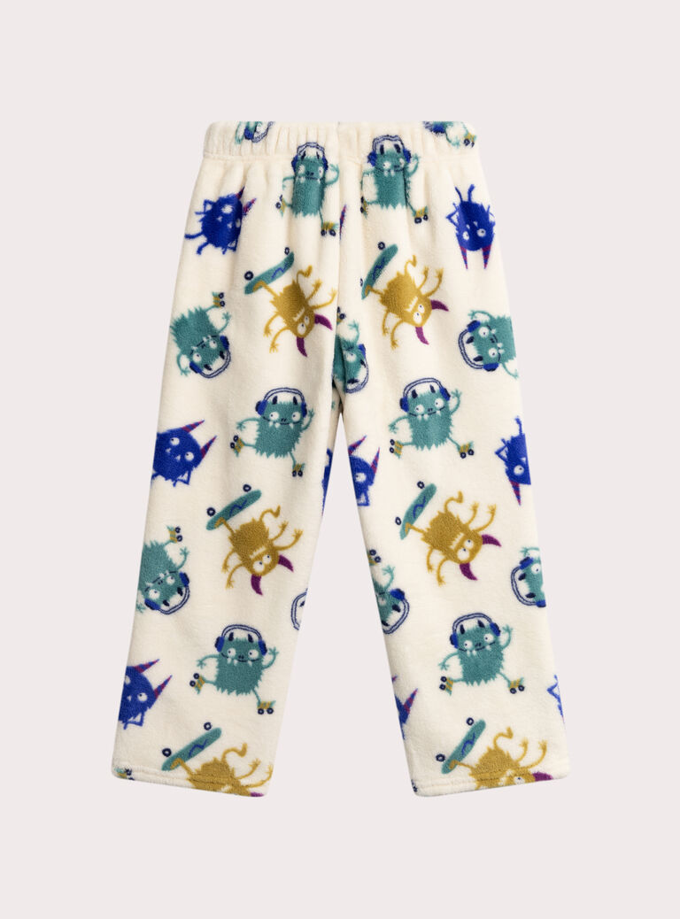 Ecru fleece pajamas for boys  VEGOPYJBOA1 / 24WH1294PYJ001