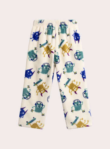 Ecru fleece pajamas for boys  VEGOPYJBOA1 / 24WH1294PYJ001