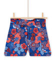 Child girl blue floral shorts NASANSHORT2 / 22S901S2SHO707