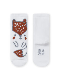 Socks with fox pattern birth boy MOU1CHO2 / 21WF4141SOQ001