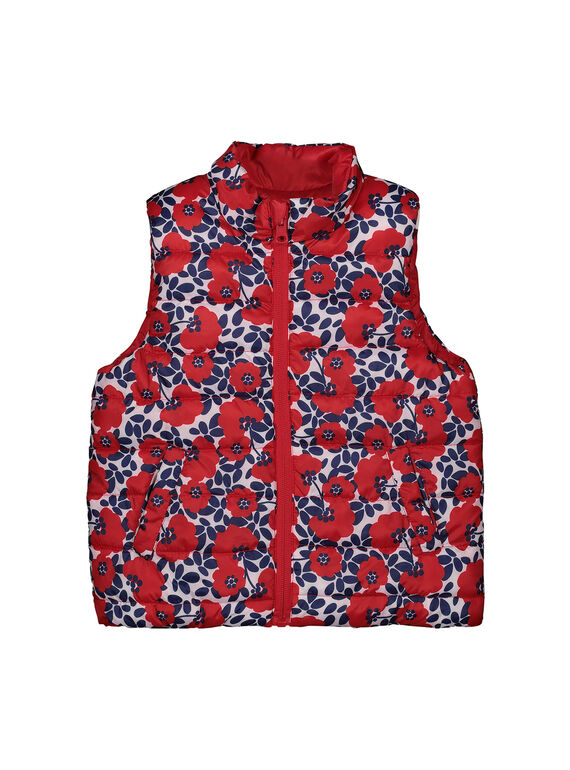 Girls' reversible padded jacket FACODOUNEEX / 19S901X3PAR099