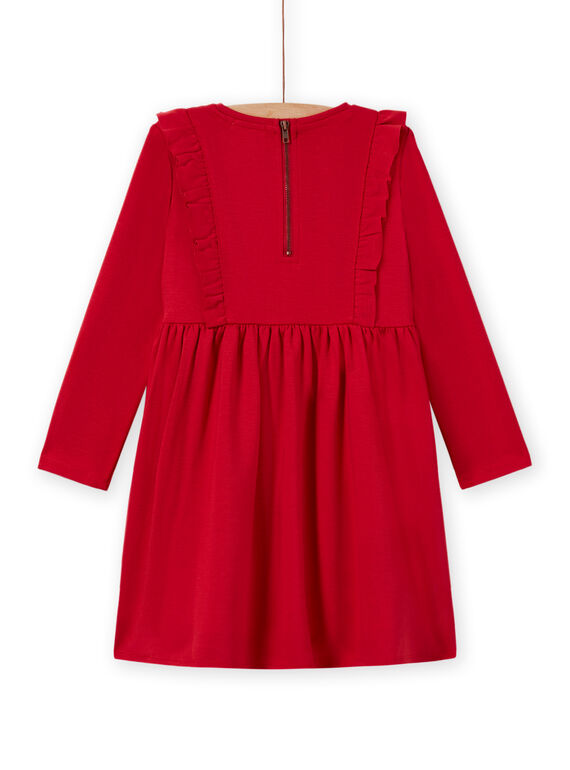 Girl's milano dress with long sleeves and ruffles MACOMROB3 / 21W901L2ROB408
