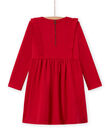 Girl's milano dress with long sleeves and ruffles MACOMROB3 / 21W901L2ROB408