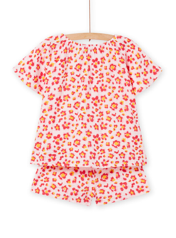 Pink and yellow pyjama child girl NEFAPYJFLO / 22SH11H5PYJ321