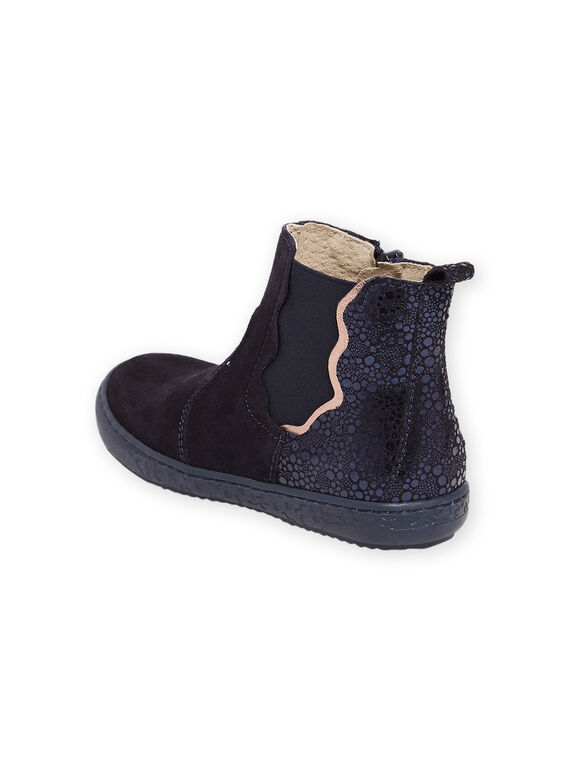 Chelsea boots in navy leather with fancy details at the back PABOOTSTAR / 22XK3581D0D070