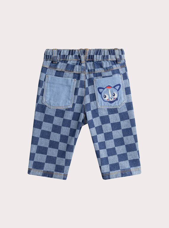Baby boys' blue printed jeans WUKAJEAN / 25SG1032JEAP272