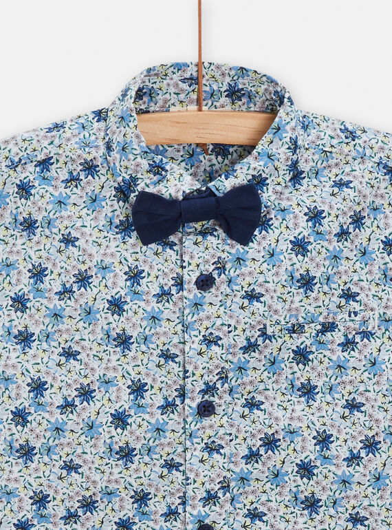 Boys blue shirt with floral print TOPOCHEM2 / 24S902M2CHM000