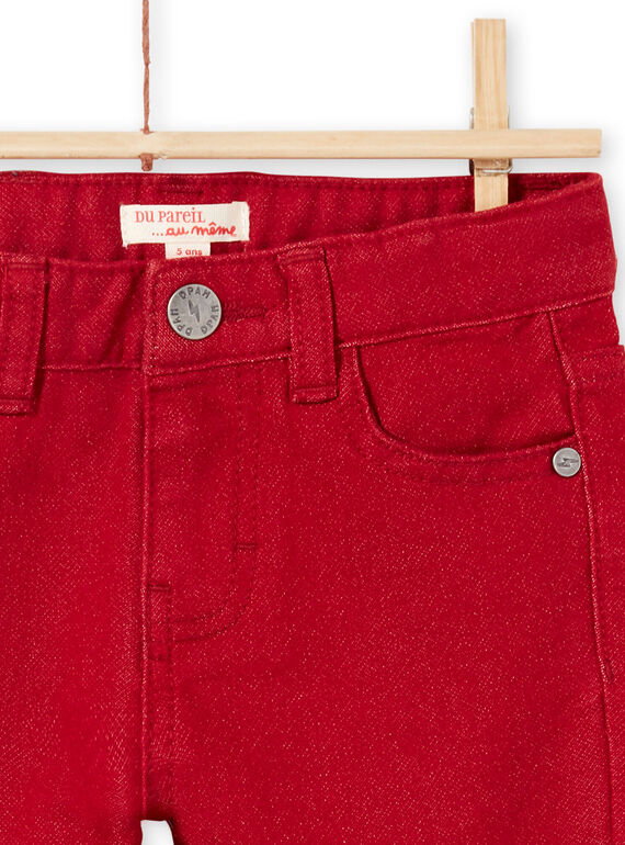 Boy's plain red jeans MOJOPAKNI3 / 21W90225PAN506