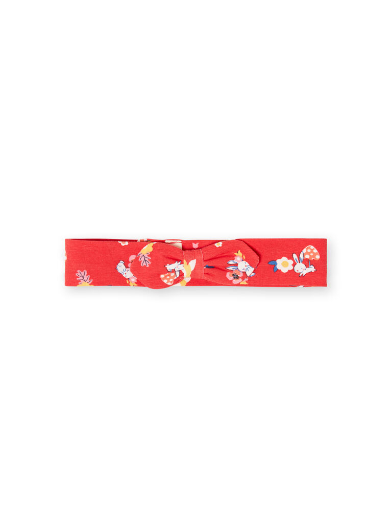 Red baby girl printed headband LYIHABAND / 21SI09X1BAN505