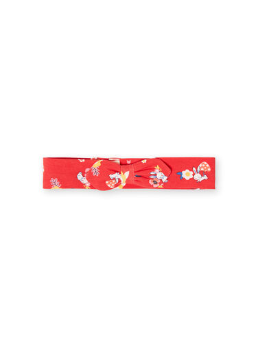 Red baby girl printed headband LYIHABAND / 21SI09X1BAN505